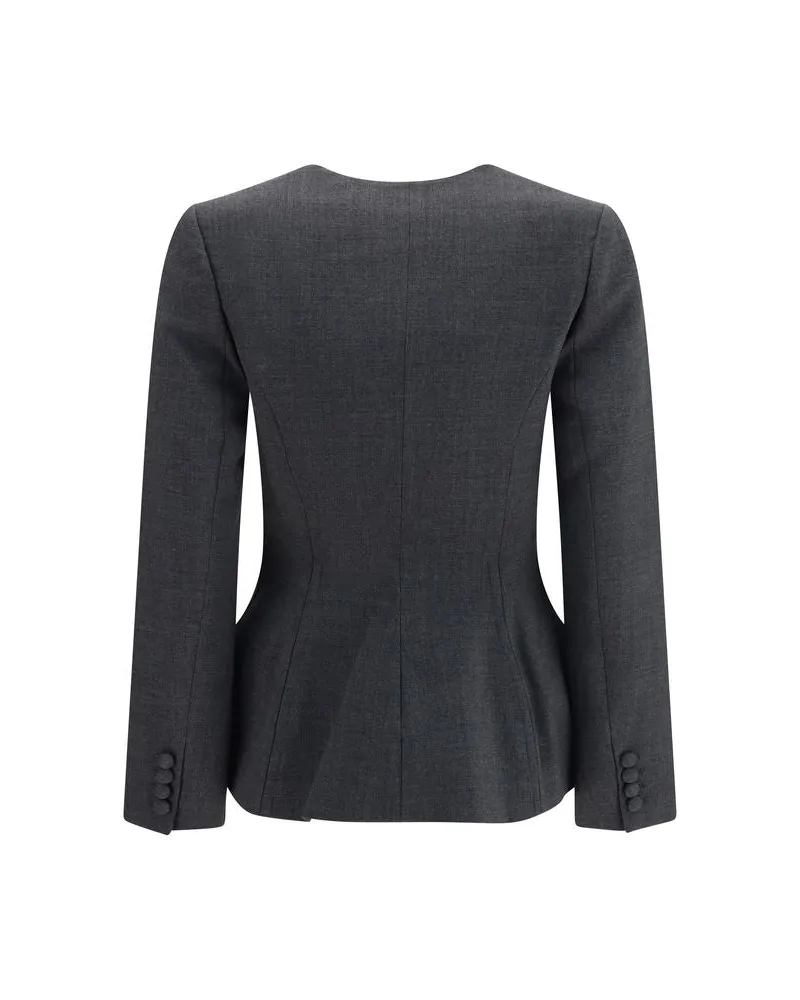 Self-Portrait Women's Gray Polyester Full-Length Jacket Clothing Gray