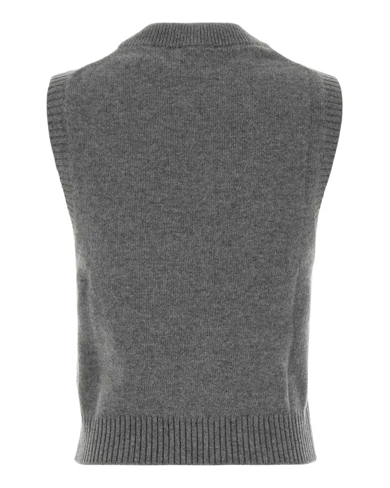 Ganni Women Grey Wool Blend Vest Paloma Giacche E Gilet Jacket Gray
