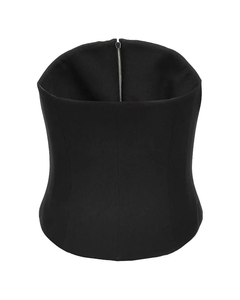 Alexander McQueen Merino Wool Boned Corset — Black Black