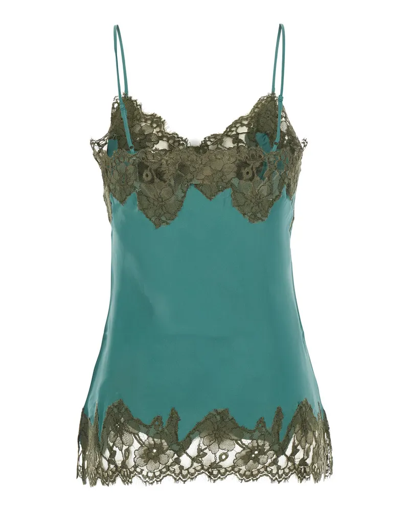 Gold Hawk Clothing Women Camisole Top Marilyn Bias Blue Silk Teal