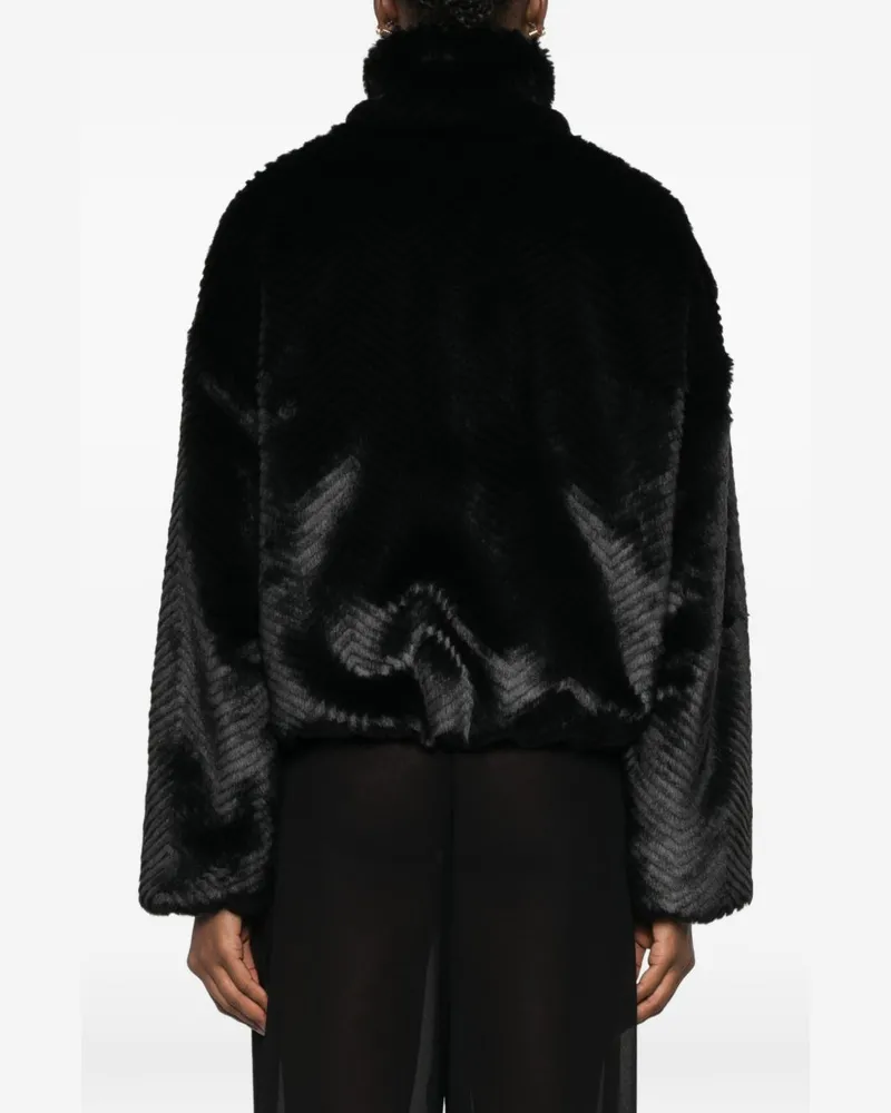 forte_forte Faux Fur Jacket — Black Black