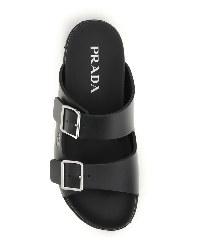 Prada Men's Leather Sandals Black Upper: Calf Black