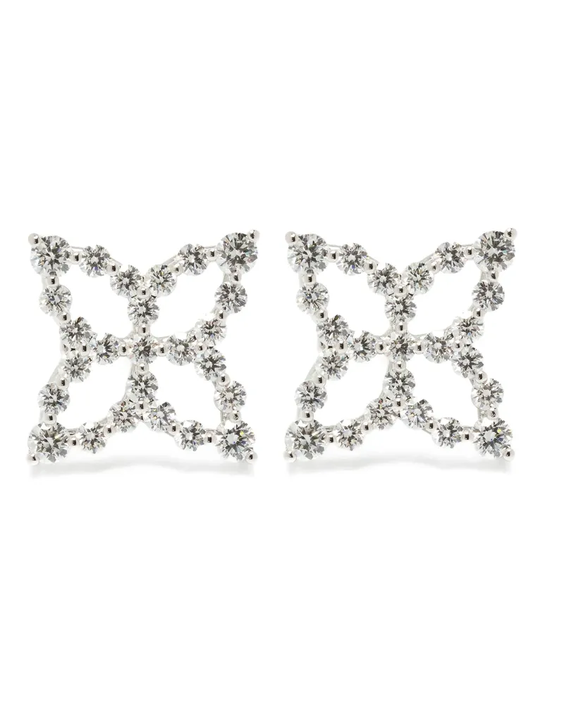 Roberto Coin Women's White Gold Diamond Flower Earrings Aw25 W White