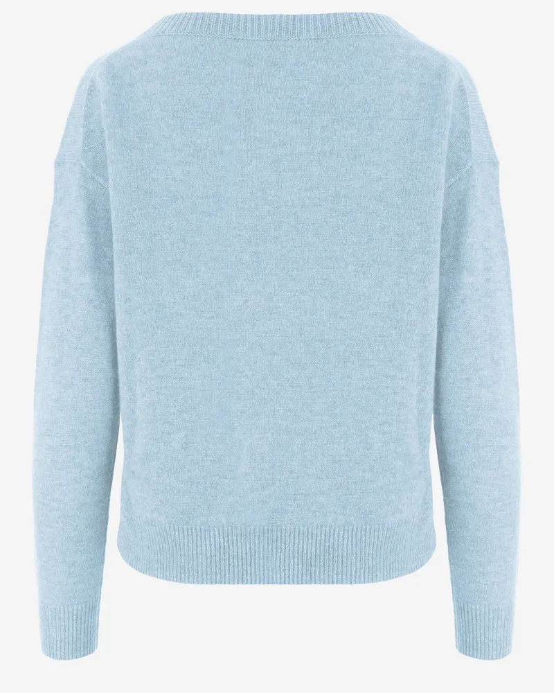 ALLUDE Women's Cashmere Sweater Light Blue Blue