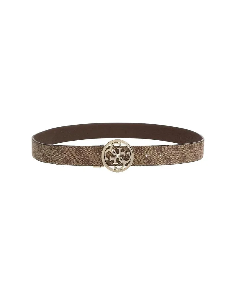 Guess Women's Belt Latte Logo Polyester Accessories 