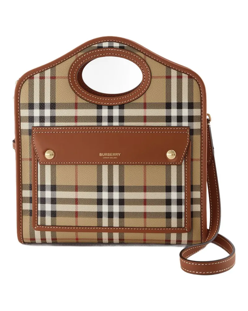 Burberry Women's Checked Canvas Mini Bag Brown Brown