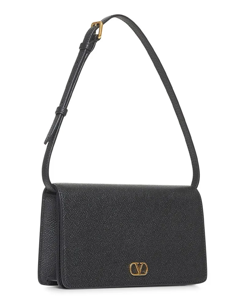 Valentino Garavani Women's Mini Shoulder Bag Vlogo Signature Black Calf Leather Black