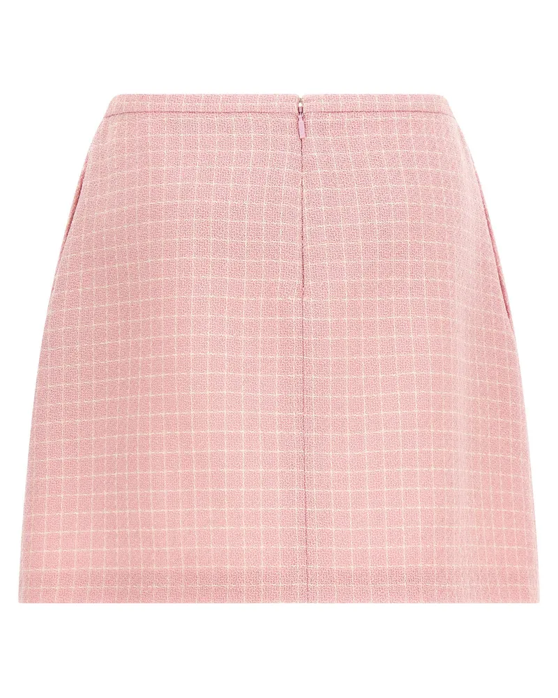 Versace Checked Wool Tweed Skirt — Pink Pink
