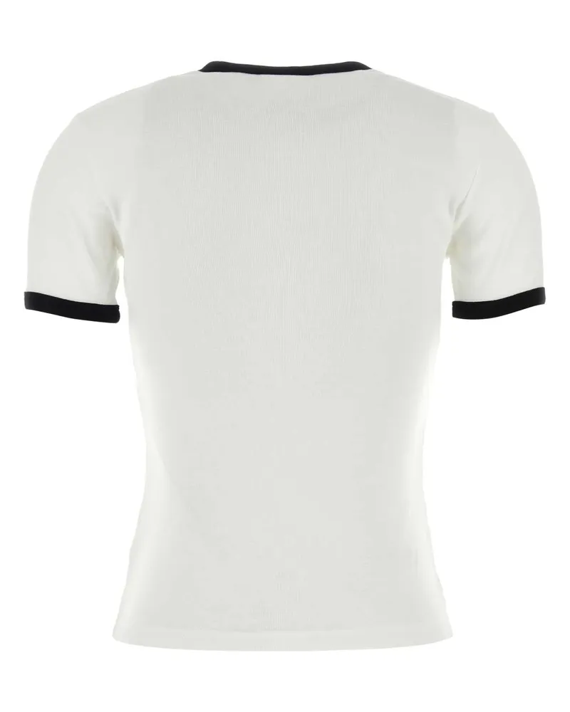 Courrèges Heritagewhiteblack Exterior: Cotton T-Shirt T-shirts And Polos White
