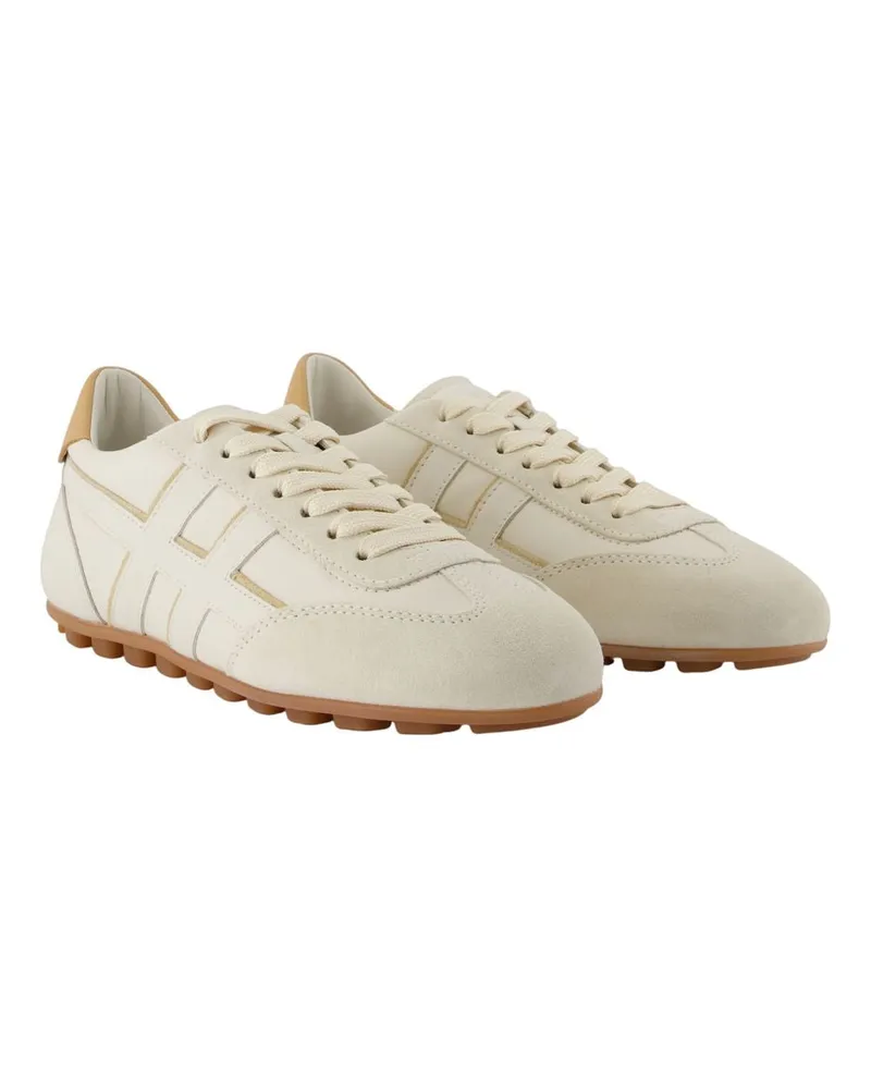Hogan Women's H693 Sneakers -  Leather Beige Calfskin Shoes Beige
