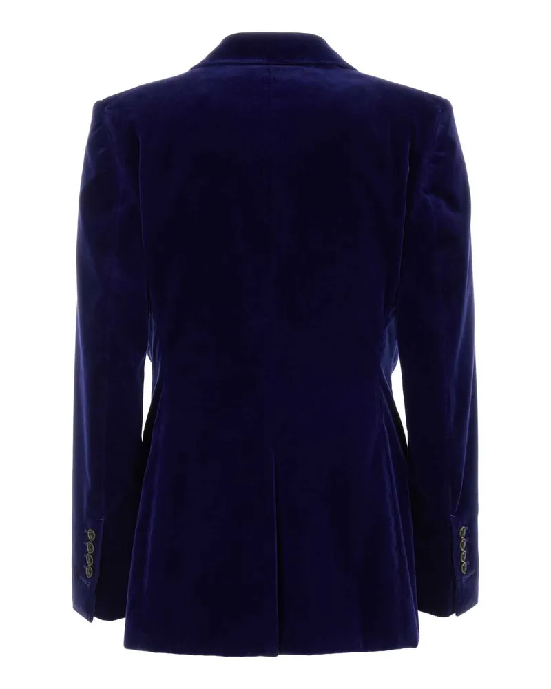 Tom Ford Women's Velvet Blazer Navy Cotton Elastane Blazers Navy