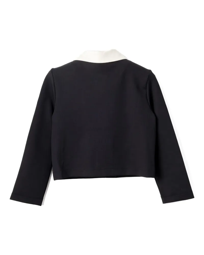 Viktor & Rolf Contrast-Collar Cropped Jacket — Black Black