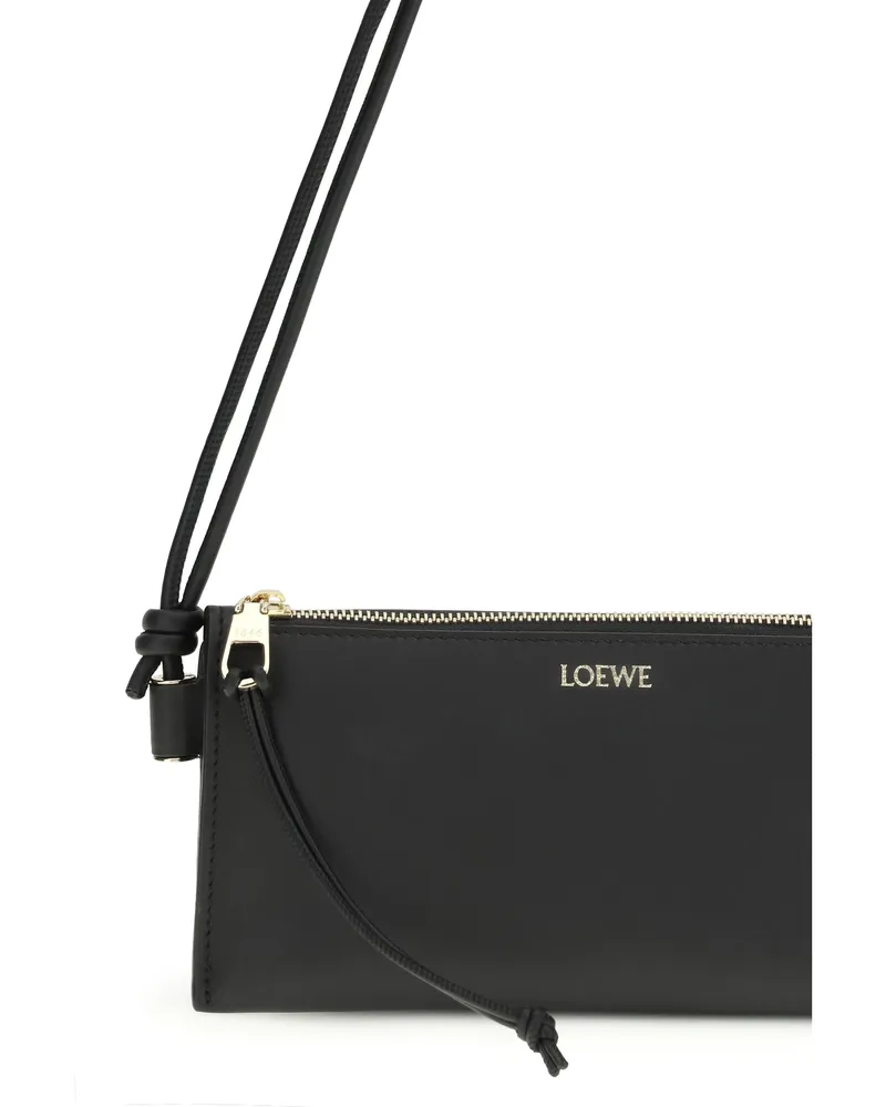 Loewe Women's Clutch Bag Joya Black Calfskin Calf Leather Shoulder Black