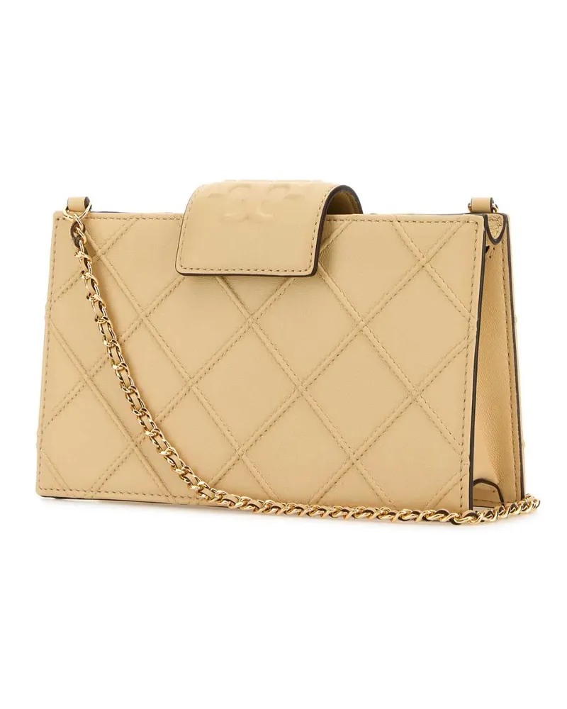 Tory Burch Women's Beige Leather Fleming Crossbody Bag Vanillasoftserve Borse A Tracolla Beige