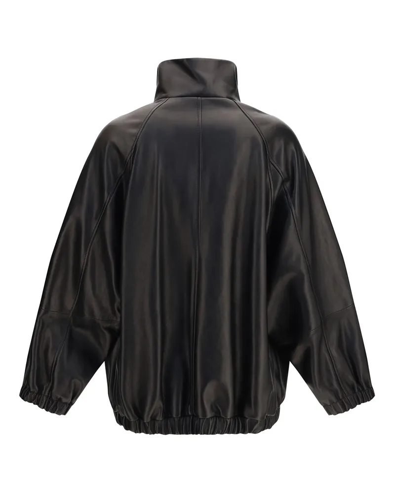 Brunello Cucinelli Lamb Leather Jacket — Black 