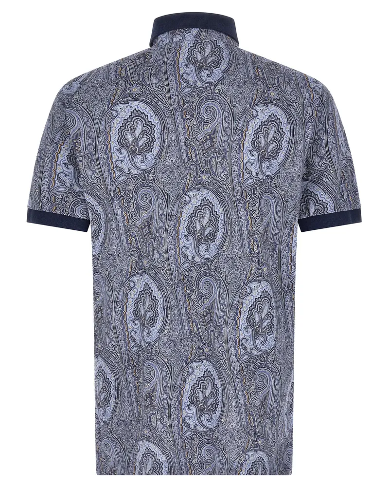 Etro Men Blue Cotton Polo Shirt Blue