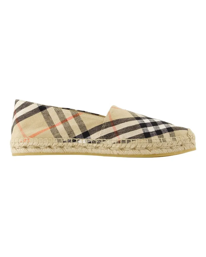 Burberry Women's Lf Mews Espadrilles -  Linen Beige Shoes Flat-Shoes Beige