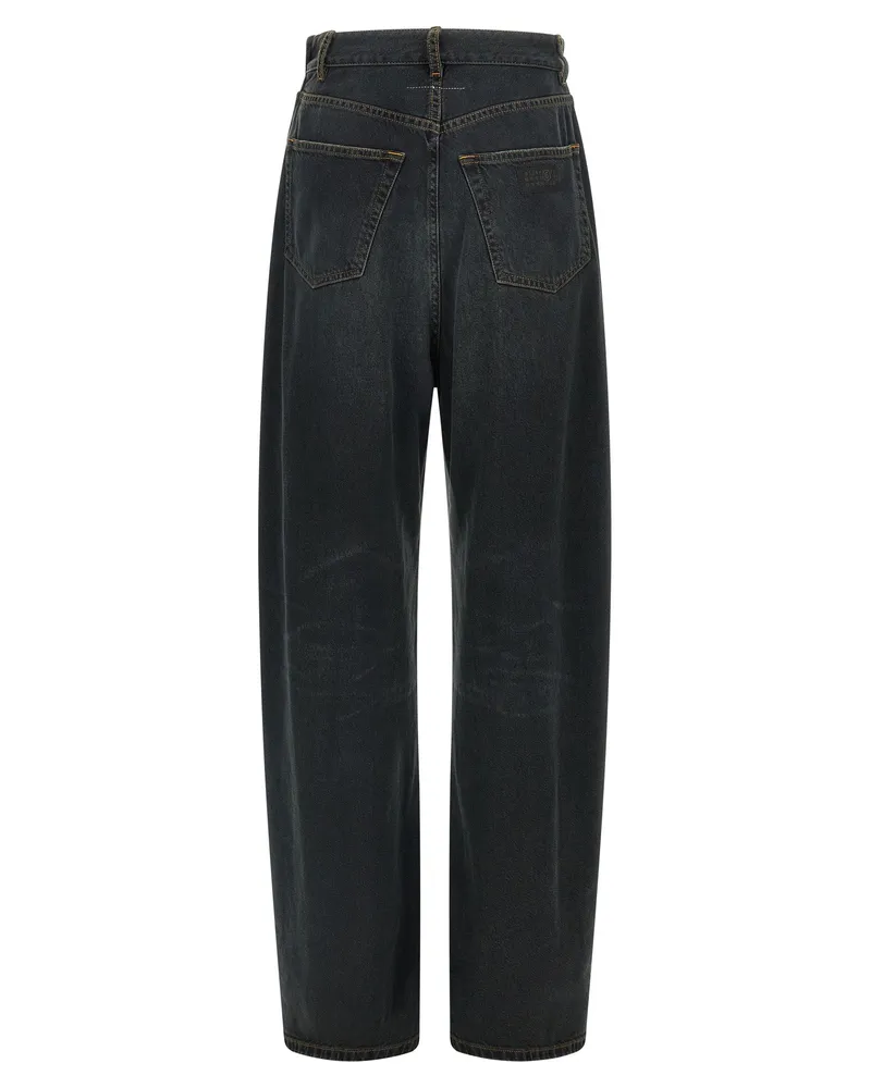 Maison Margiela Women's Blue Cotton Flared Jeans Clothing Gray