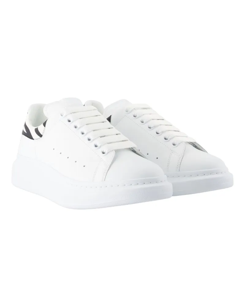 Alexander McQueen Men's Oversized Leather Sneaker White Calfskin White