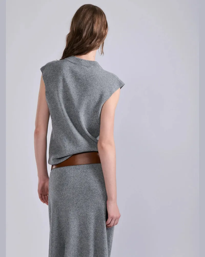 Barbara Bui Sleeveless Knit Tank Top — Gray Gray