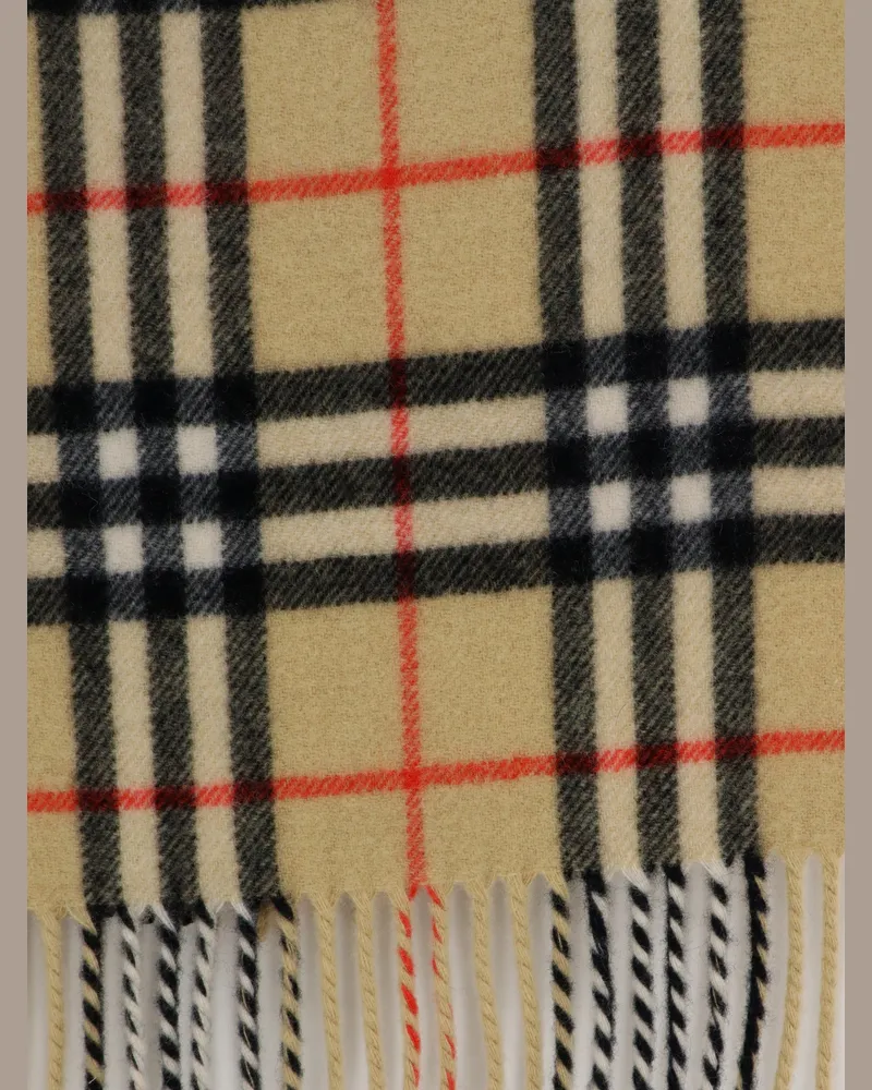 Burberry Unisex Scarf Lola Medium Check Beige Cashmere Scarfs Beige