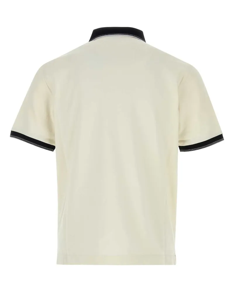 Prada Men's Piqué With Contrast Collar And Cuff Polo Shirt Beige Cotton Beige