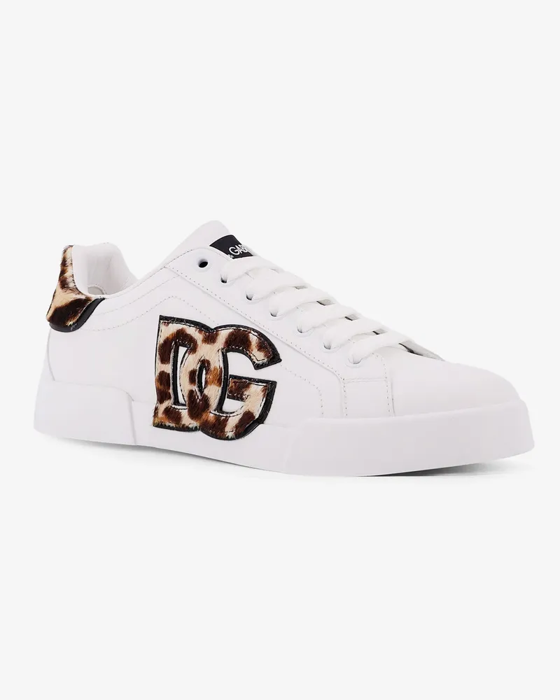 Dolce & Gabbana Women's Sneakers Portofino Leather White Trainers White
