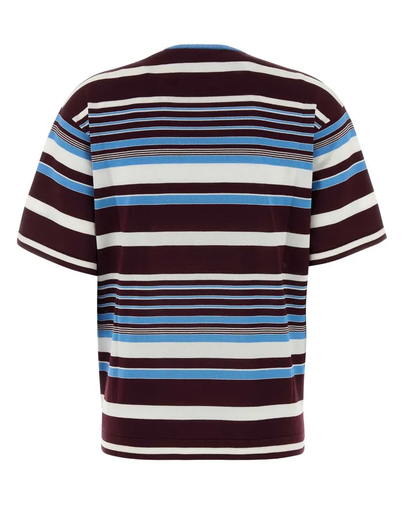 Prada Women's Embroidered Cotton T-Shirt Amaranto+azzurro Exterior Multicolor