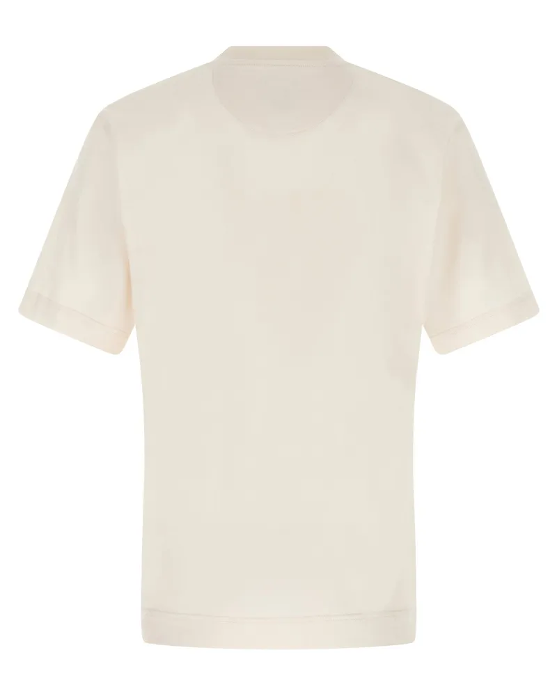 Fendi Logo Print T-shirt — Cream Cream