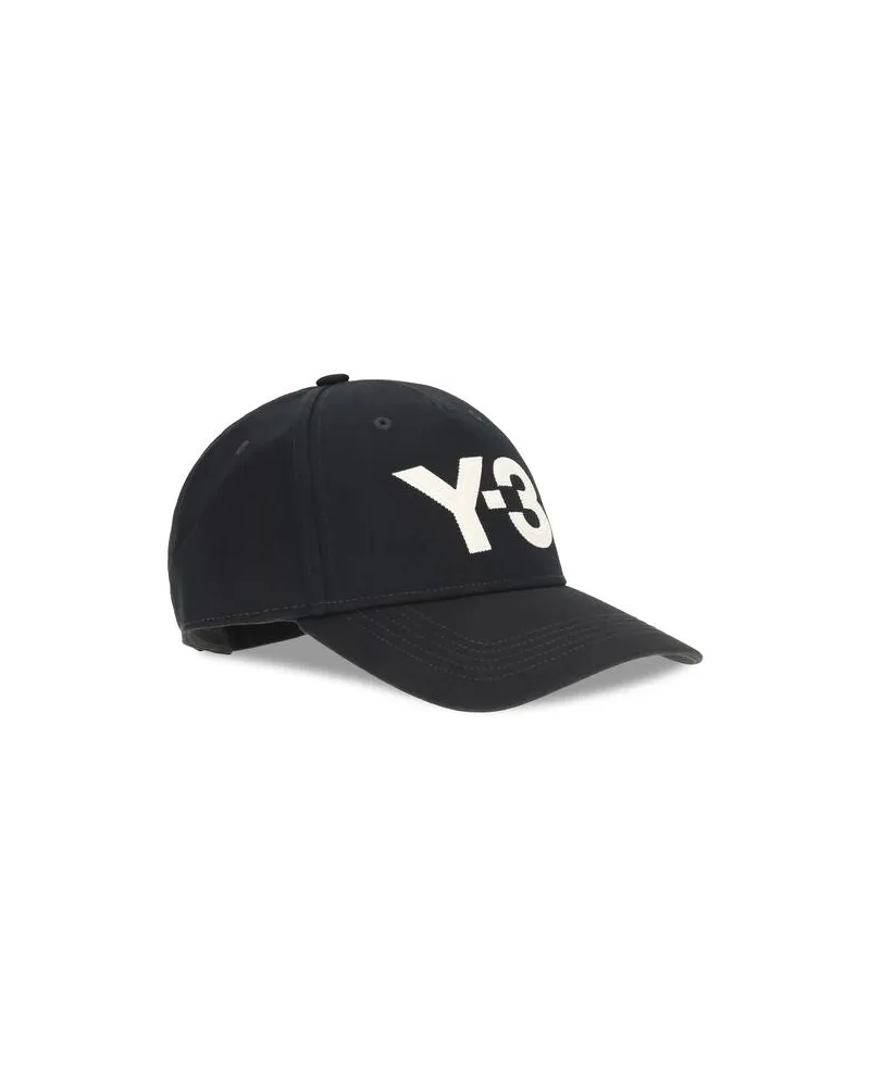 Y-3 YKW9698BLACKBB Y-3 Logo Cotton Baseball Cap — Black Black
