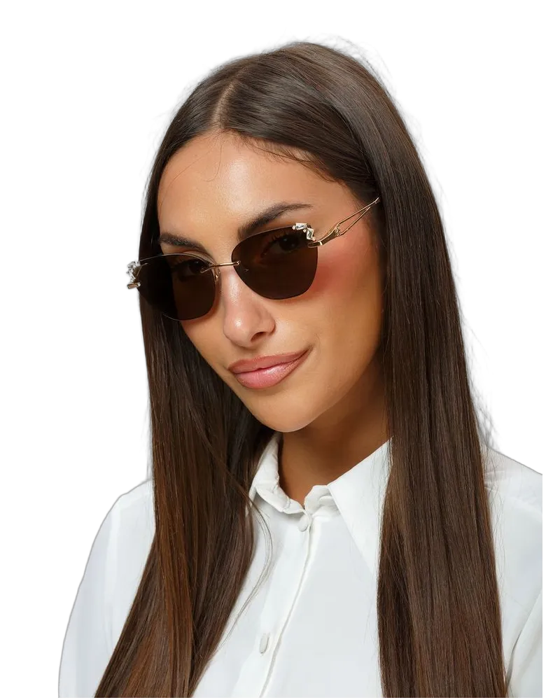 Blumarine Women's Sunglasses Polished Coppery Gold Metal Gold