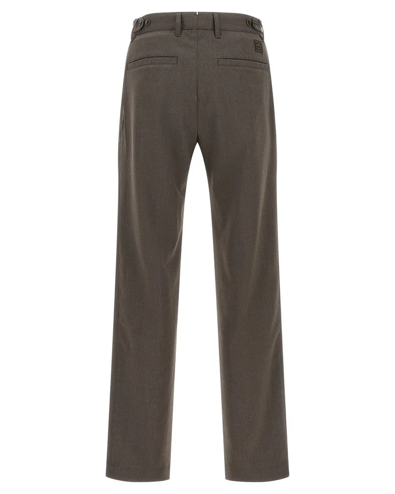 Incotex Wool-Blend Pleated Trousers — Brown Brown