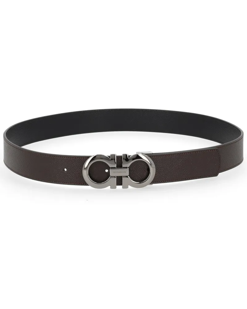 Ferragamo Reversible Calf Leather Belt — Brown Brown