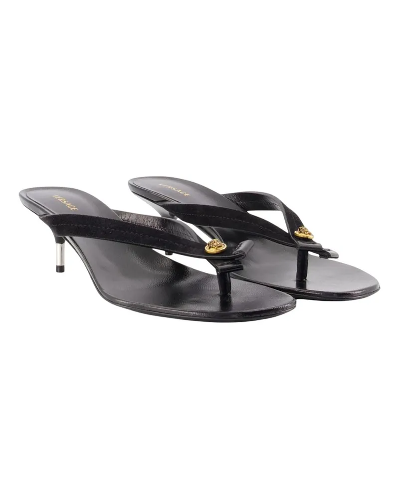 Versace Women's Pumps, Size 50 –  Leather Black Goatskin Shoes - Pumps Black