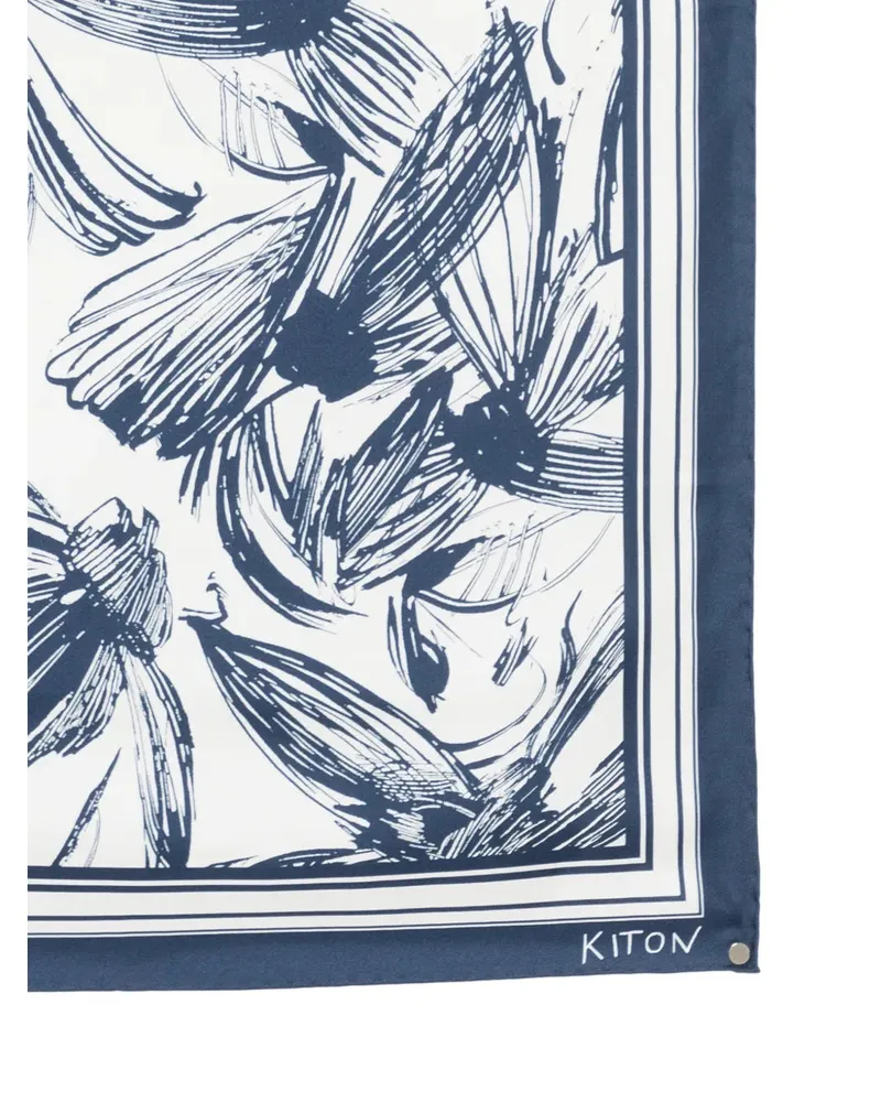 Kiton Women's Floral-Print Scarf Ss26 W White