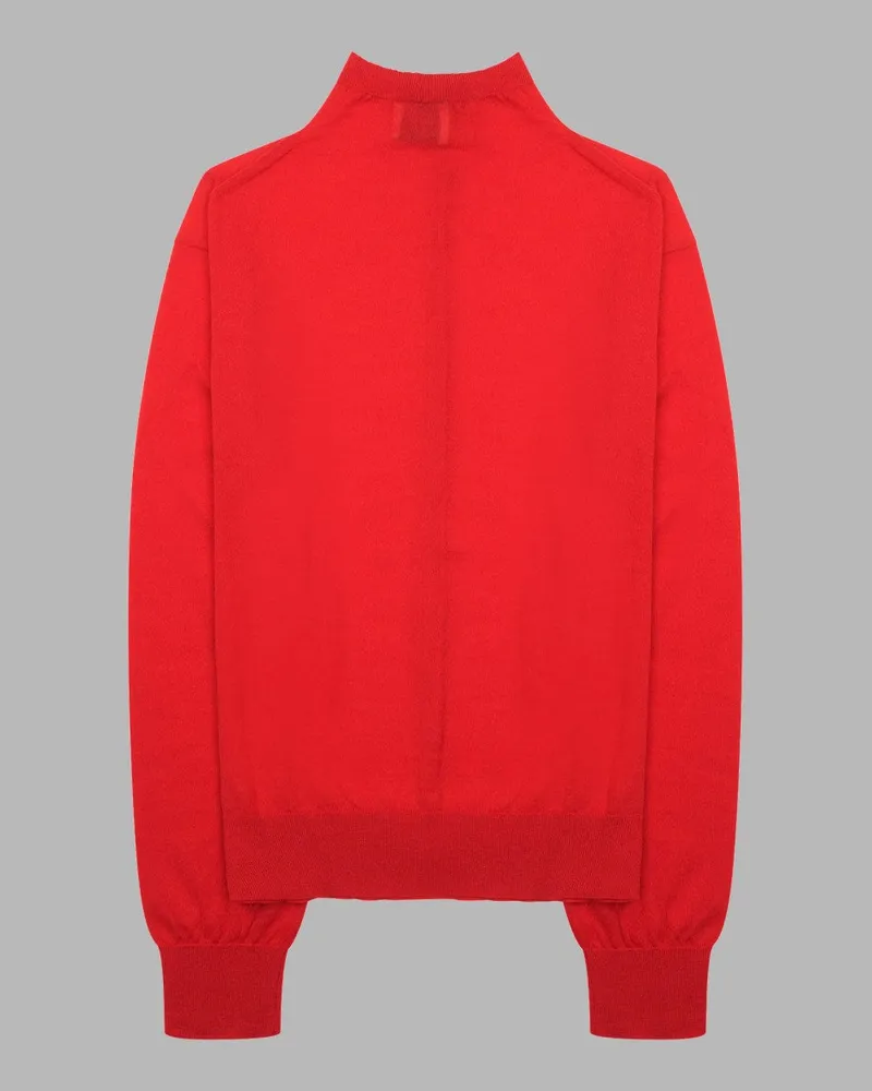 ALYSI Merino Wool Cardigan — Red Red