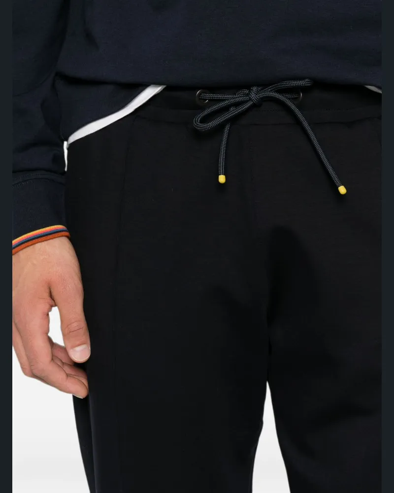 Paul Smith Drawstring Cotton-Blend Joggers — Black Black