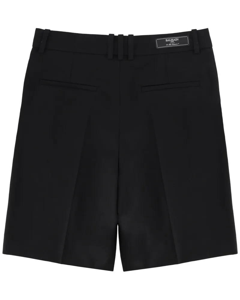 Balmain Virgin Wool Tailored Bermuda Shorts — Black Black