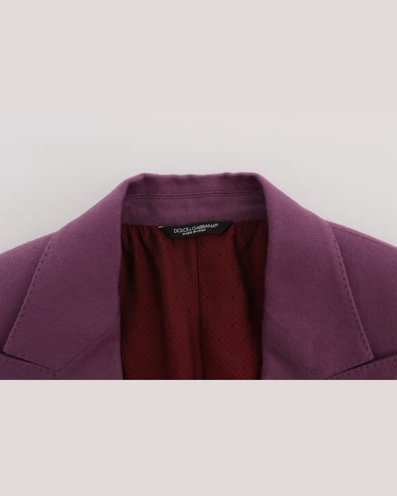 Dolce & Gabbana Men's Purple Cashmere Slim Fit Blazer Jacket Clothing Purple