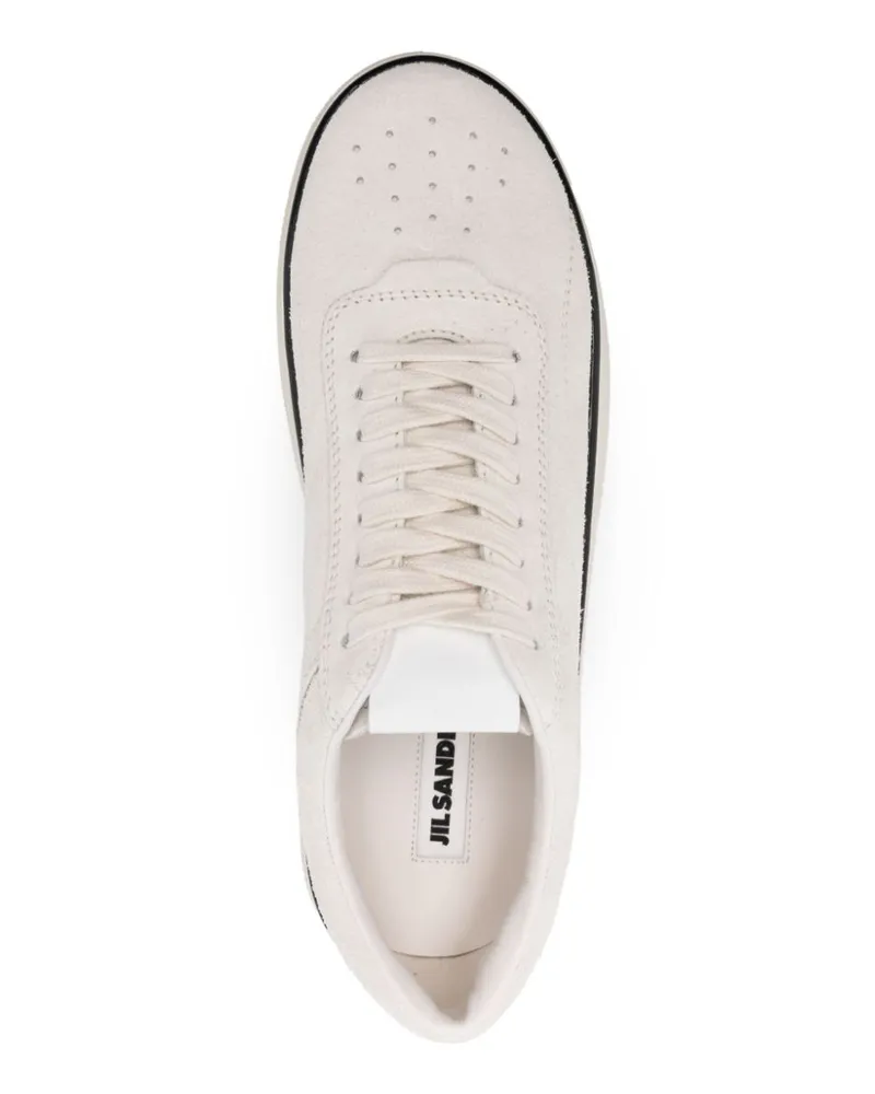 Jil Sander Platform Suede Sneaker — White White