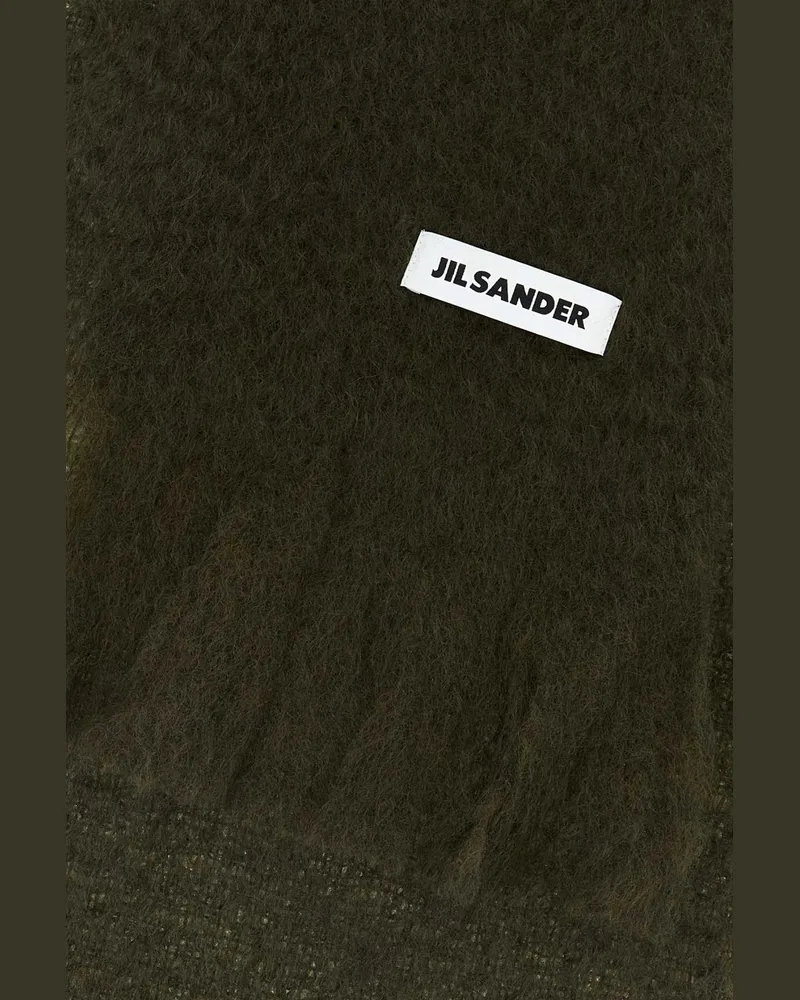 Jil Sander Men's Olive Green Mohair Blend Scarf 312 Exterior: Wool Nylon Sciarpe E Foulard Scarfs Green
