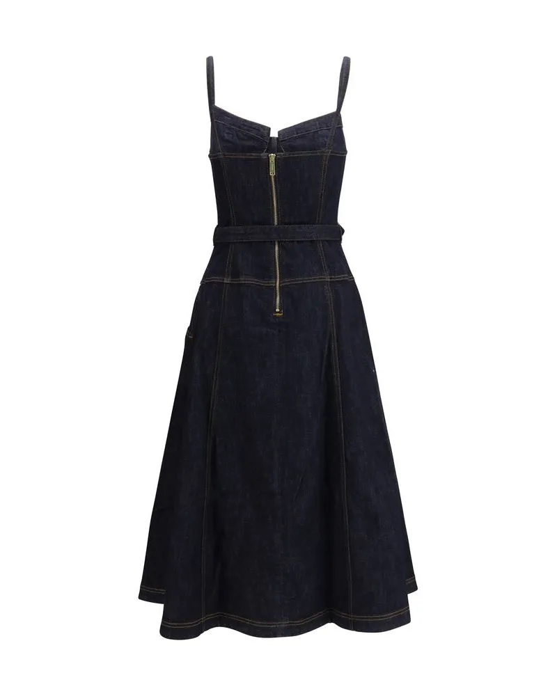 Self-Portrait Women's Blue Cotton Casual Dress Blue