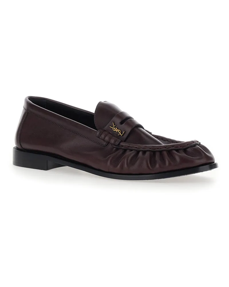 Saint Laurent Men's Loafers Le Loafer Burgundy Burgundy