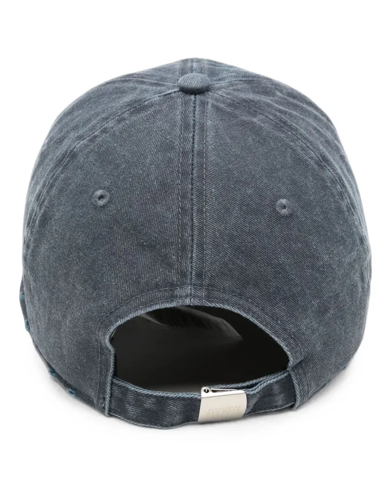 Maison Margiela Embroidered Logo Cotton Baseball Cap — Navy Navy