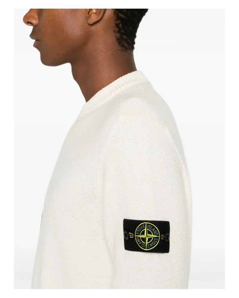 Stone Island Virgin Wool Crew Neck Sweater — Beige Beige