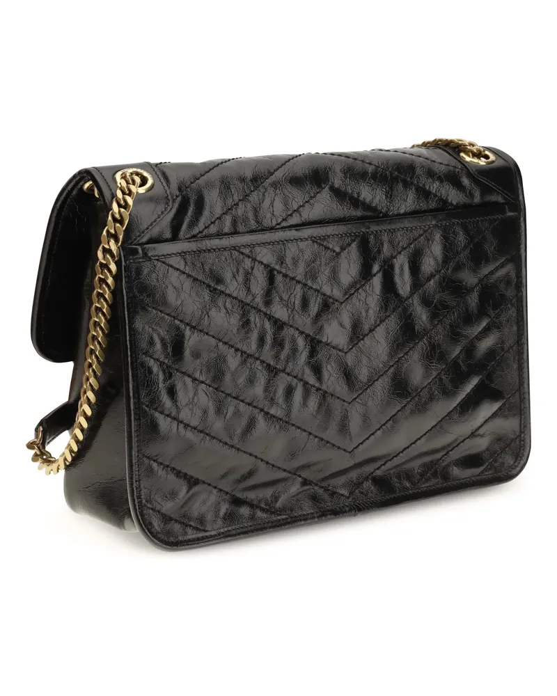 Saint Laurent Women's Shoulder Bag Niki Calf Leather Black Black
