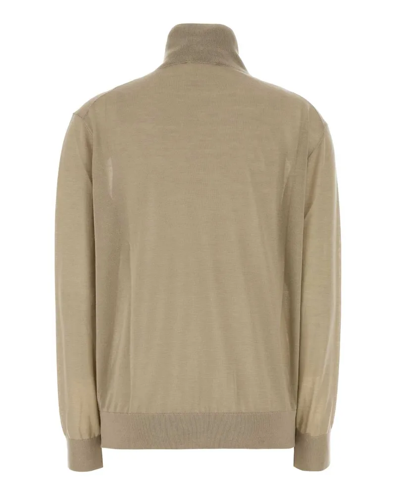 The Row Women Cappuccino Cashmere Blend Orly Sweater Taupe Exterior: Silk Maglieria Taupe