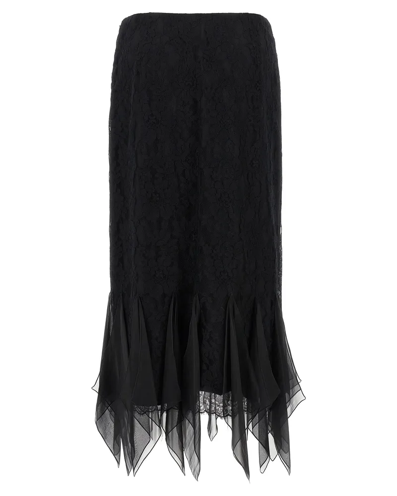 Valentino Garavani Women's Black Cotton Midi Skirt Black