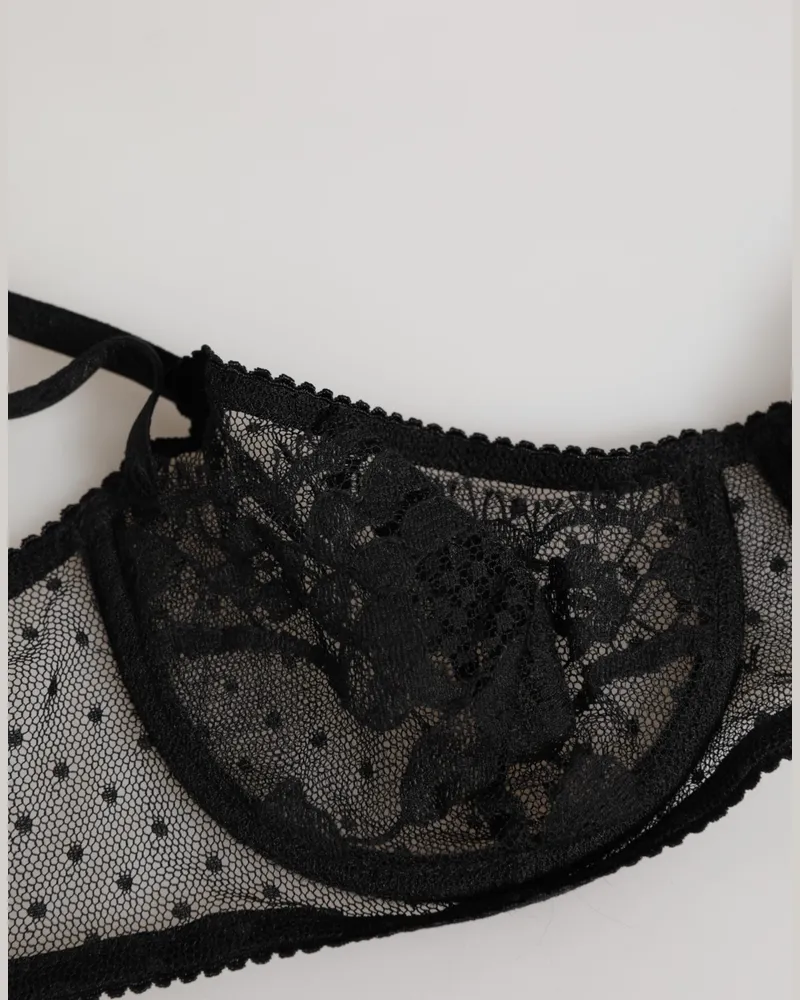 Dolce & Gabbana Black Floral Underwired Balconette Bra Underwear Co+pa+vi Clothing Black