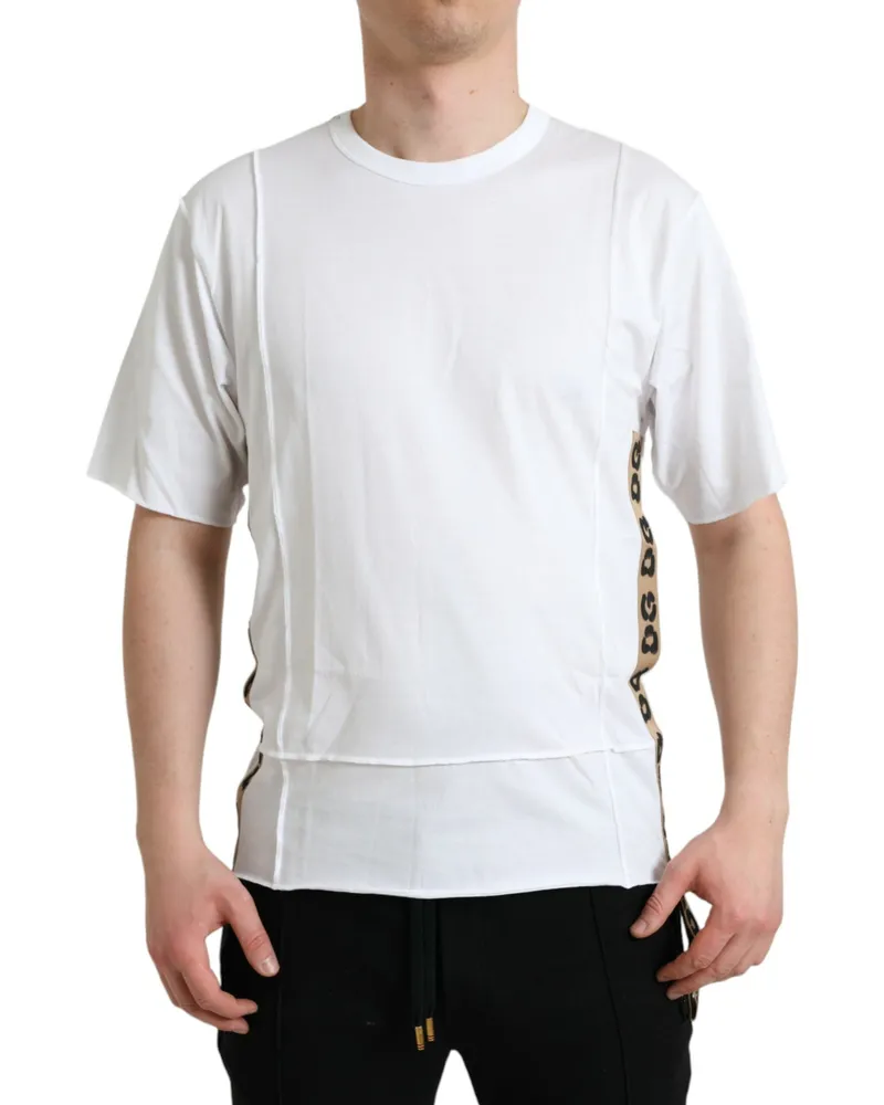Dolce & Gabbana Logo-Striped T-Shirt — White White